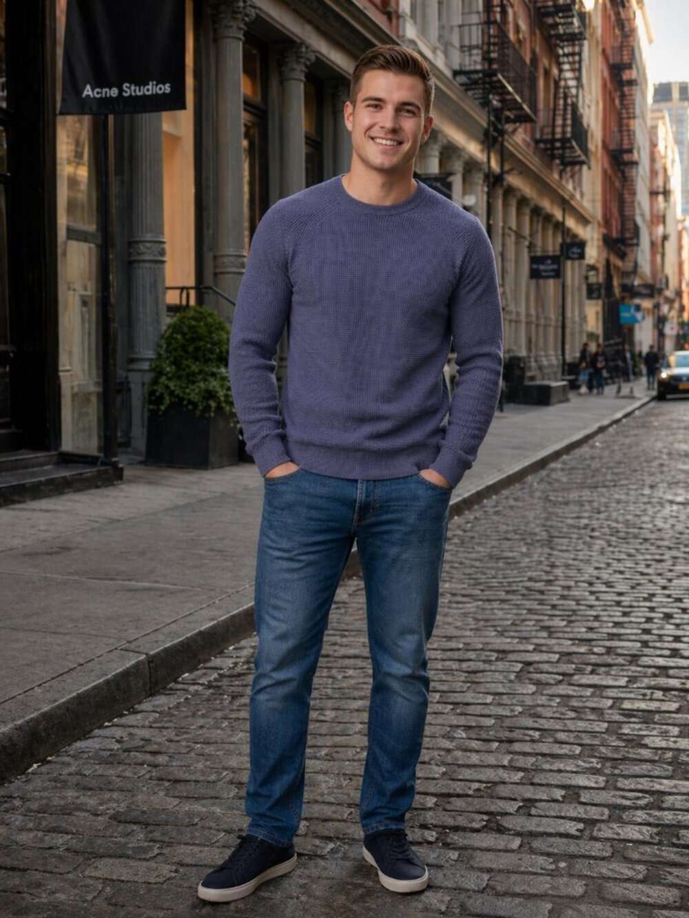 Naadam Cashmere Men’s Waffle Knit Crewneck Sweater Size Extra Large NWT